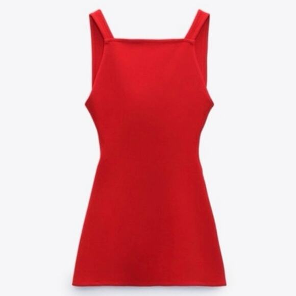 Zara Dresses & Skirts - Zara Cut Out Mini Dress Red Small Open back RED HOLIDAY DRESS CHRISTMAS Sz XS